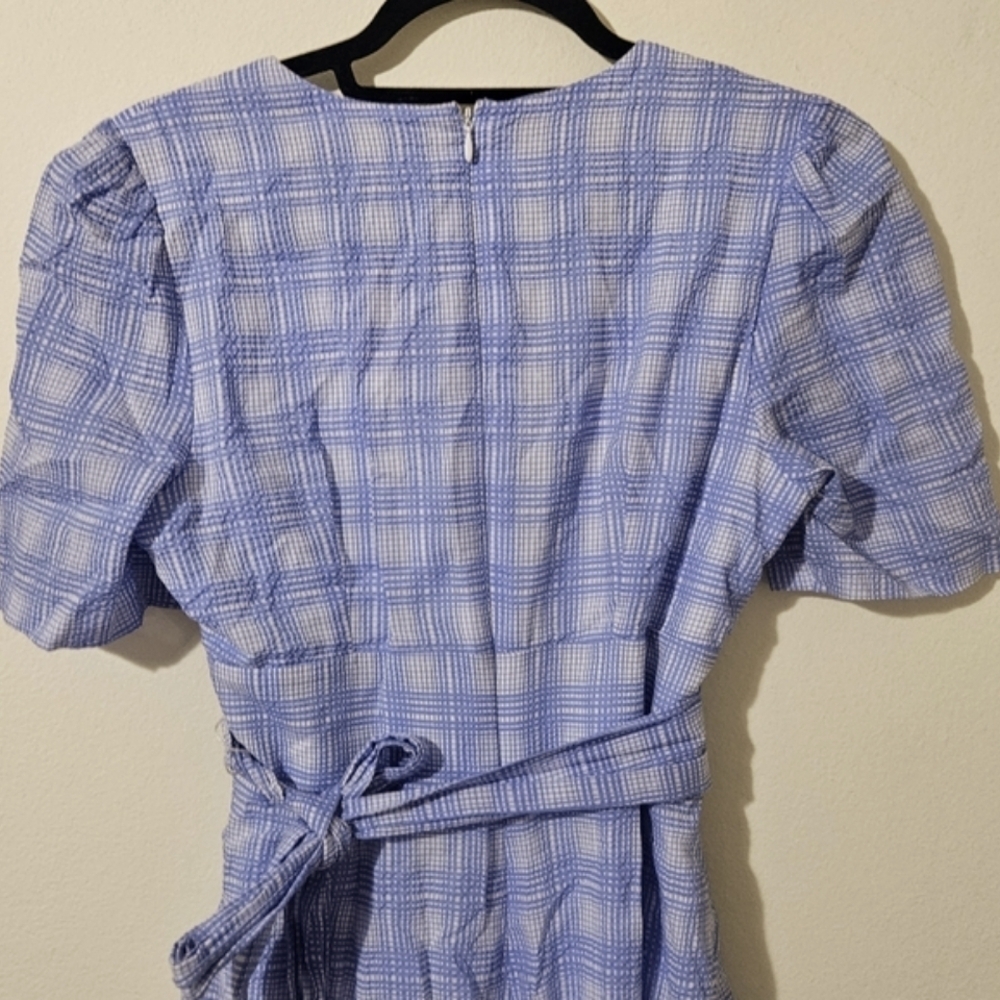 DKNY Puff Sleeve Checkered Dress - Picture 5 of 10